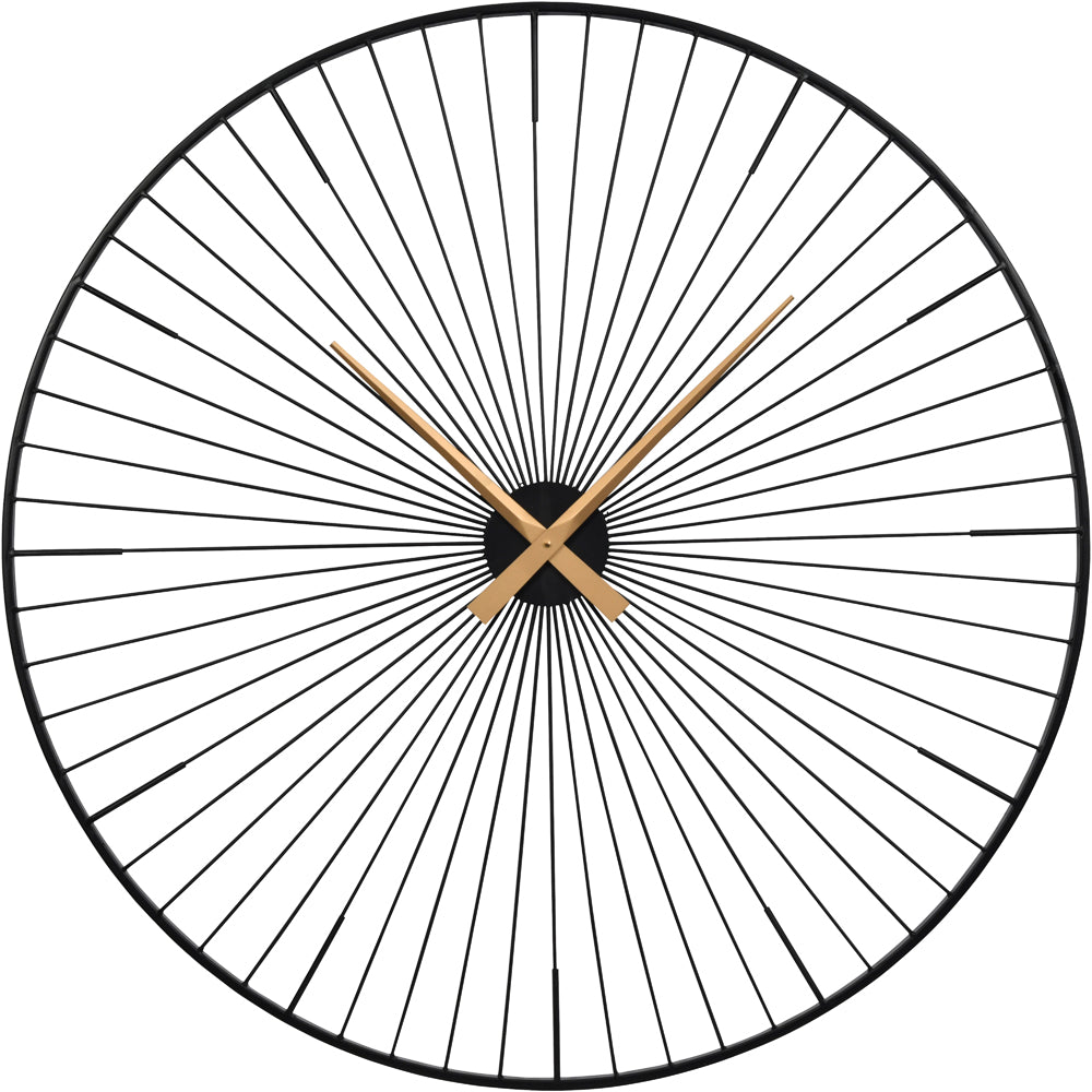 Product photograph of Libra Urban Botanic Collection - Spoke Wall Clock In Black from Olivia's