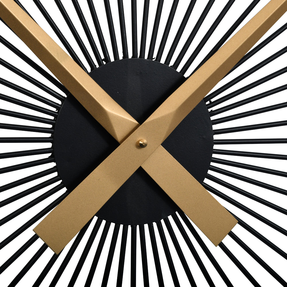 Product photograph of Libra Interiors Spoke Wall Clock In Black from Olivia's.