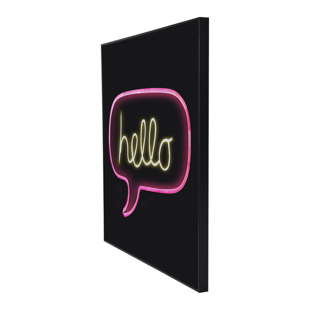 Product photograph of Libra Luxurious Glamour Collection - Neon Look Hello Glass Wall Art from Olivia's.