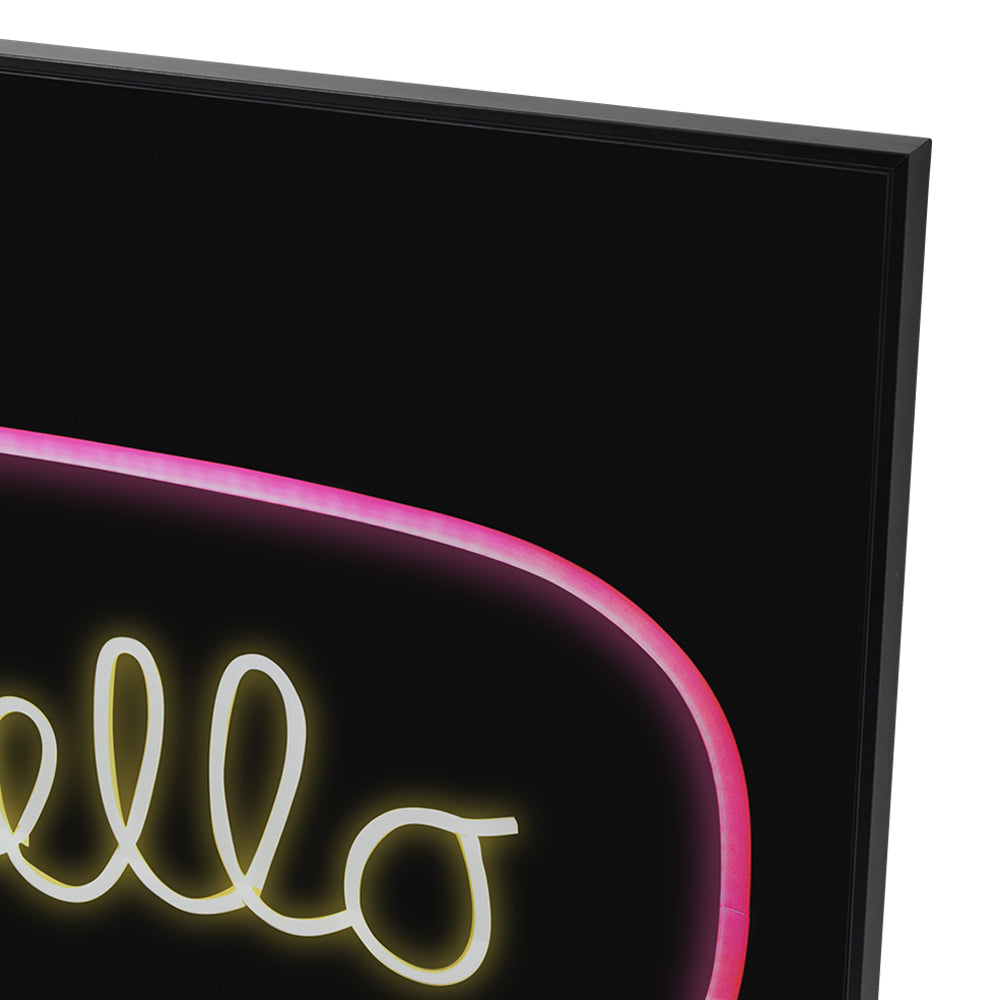 Product photograph of Libra Luxurious Glamour Collection - Neon Look Hello Glass Wall Art from Olivia's.