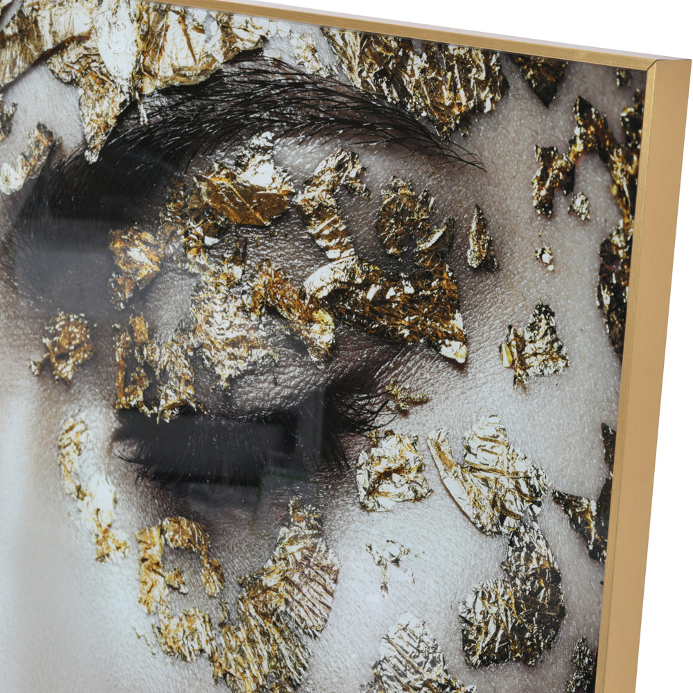 Product photograph of Libra Luxurious Glamour Collection - Golden Girl Glass Wall Art from Olivia's.