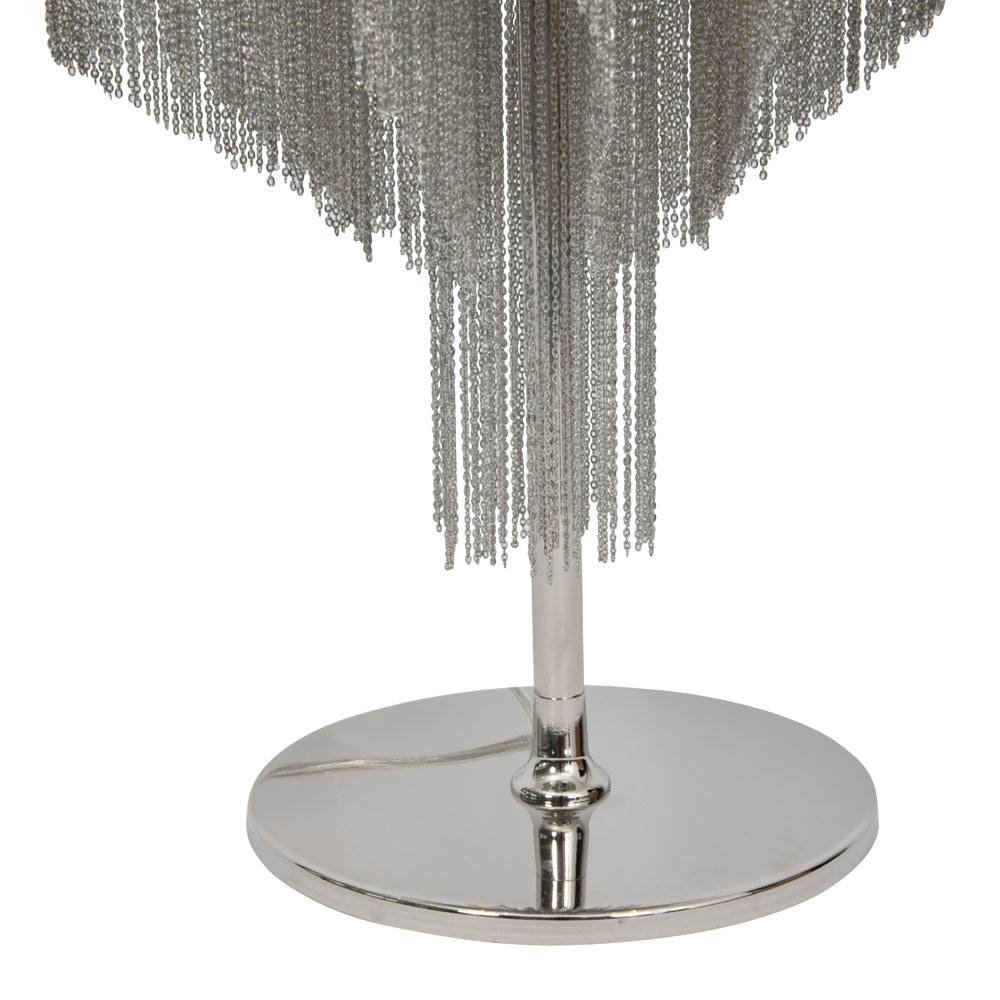 Product photograph of Libra Midnight Mayfair Collection - Niagara Silver Chain 4 Bulb Table Lamp from Olivia's.
