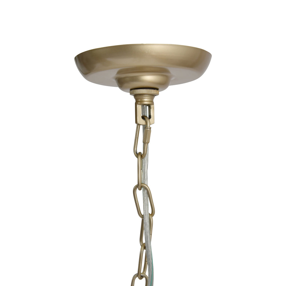 Product photograph of Libra Interiors Daisy Champagne Gold And Glass Pendant Chandelier from Olivia's.
