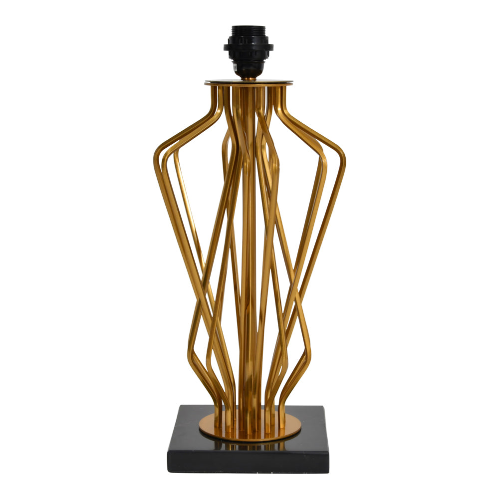 Product photograph of Libra Luxurious Glamour Collection - Brass Spindle Mesh Table Lamp Base Only from Olivia's