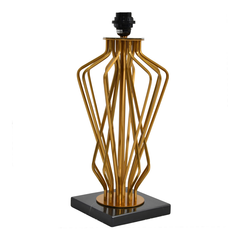 Product photograph of Libra Luxurious Glamour Collection - Brass Spindle Mesh Table Lamp Base Only from Olivia's.