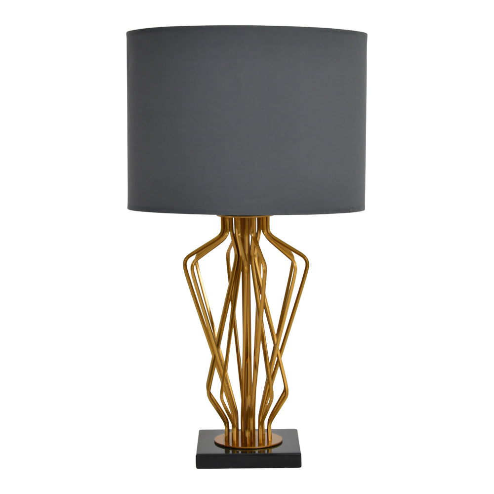 Product photograph of Libra Luxurious Glamour Collection - Brass Spindle Mesh Table Lamp Base Only from Olivia's.