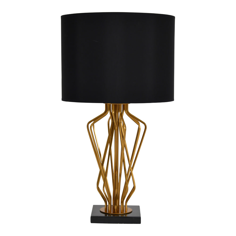 Product photograph of Libra Luxurious Glamour Collection - Brass Spindle Mesh Table Lamp Base Only from Olivia's.