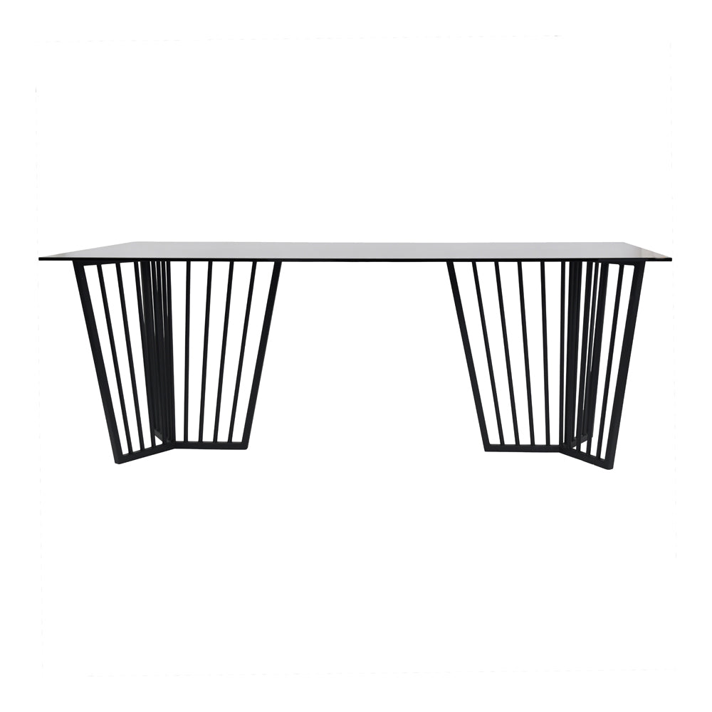 Product photograph of Libra Urban Botanic Collection - Abington Black Frame And Tinted Glass Dining Table from Olivia's