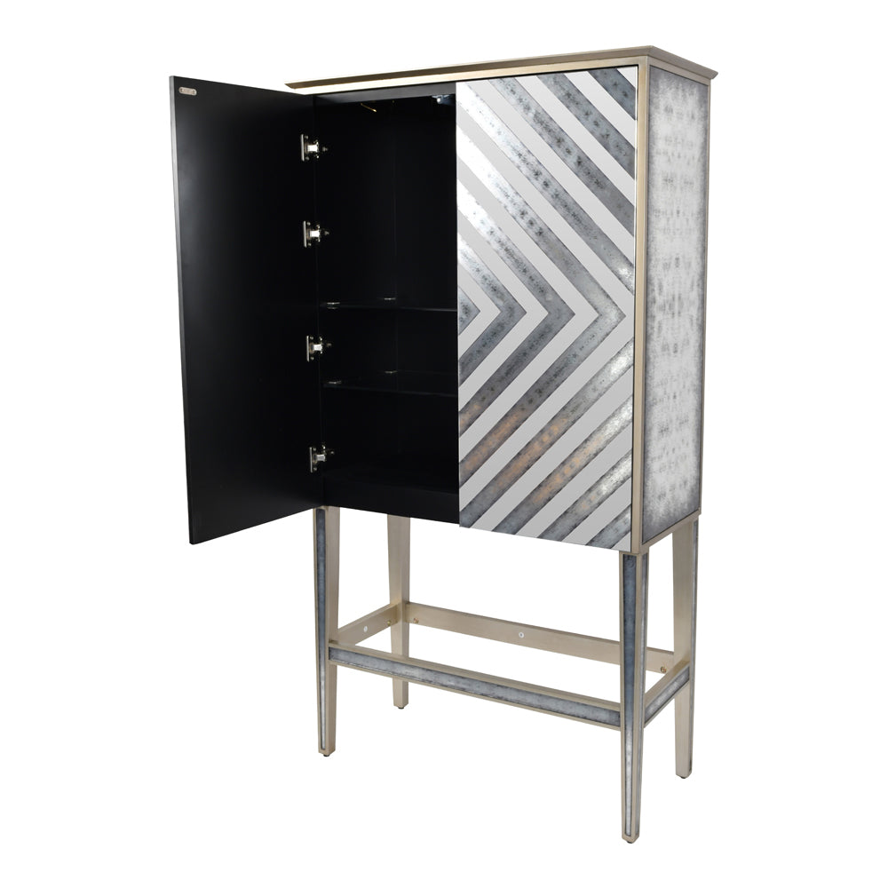 Product photograph of Libra Luxurious Glamour Collection - Lexington Antique Mirrored Bar Cabinet from Olivia's.