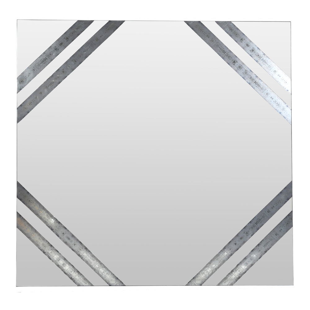 Product photograph of Libra Luxurious Glamour Collection - Lexington Antiqued Square Wall Mirror from Olivia's.
