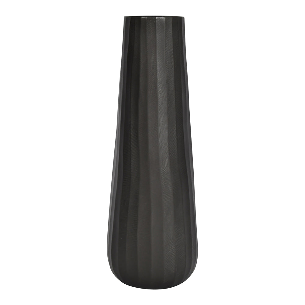 Libra Iconic Ripples Graphite Aluminium Tapered Vase Small