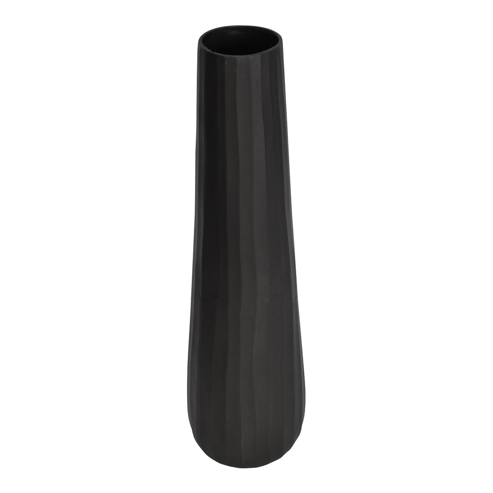 Product photograph of Libra Urban Botanic Collection - Iconic Ripples Graphite Aluminium Tapered Vase Large from Olivia's.