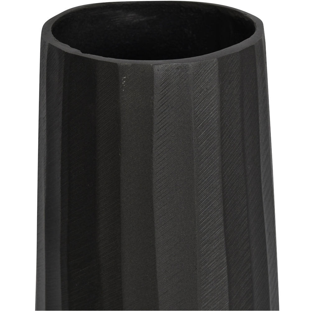 Product photograph of Libra Urban Botanic Collection - Iconic Ripples Graphite Aluminium Tapered Vase Large from Olivia's.