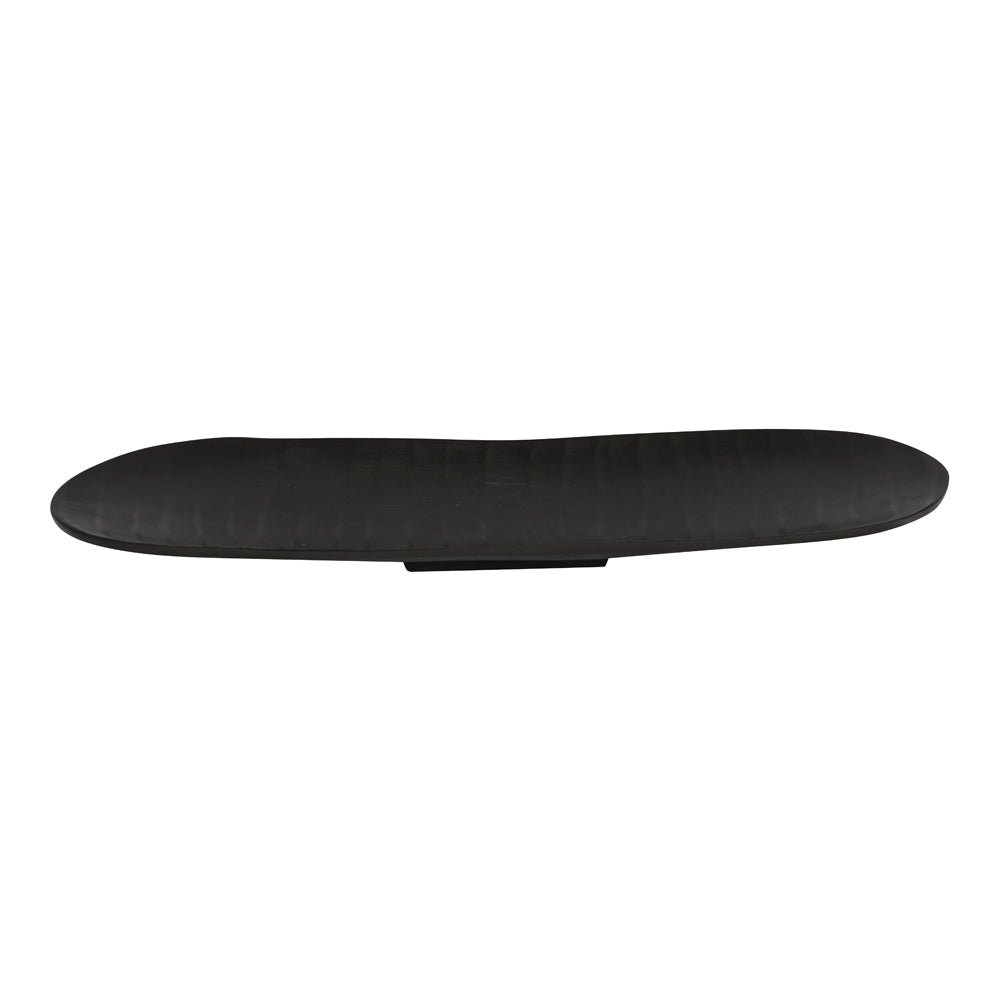 Product photograph of Libra Urban Botanic Collection - Iconic Ripples Graphite Aluminium Elliptical Platter Small from Olivia's