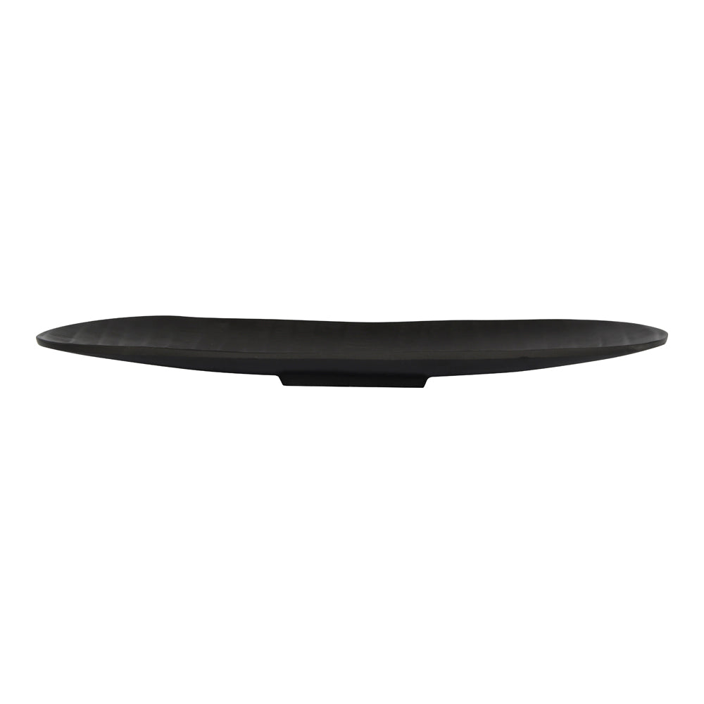 Product photograph of Libra Urban Botanic Collection - Iconic Ripples Graphite Aluminium Elliptical Platter Small from Olivia's.