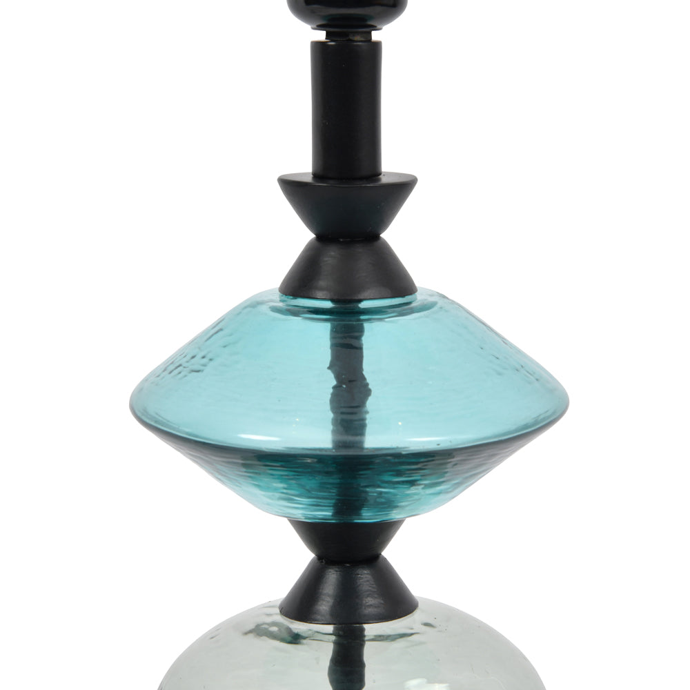 Product photograph of Libra Urban Botanic Collection - Eva Table Lamp In Ebony Black And Blue Glass Base Only from Olivia's.