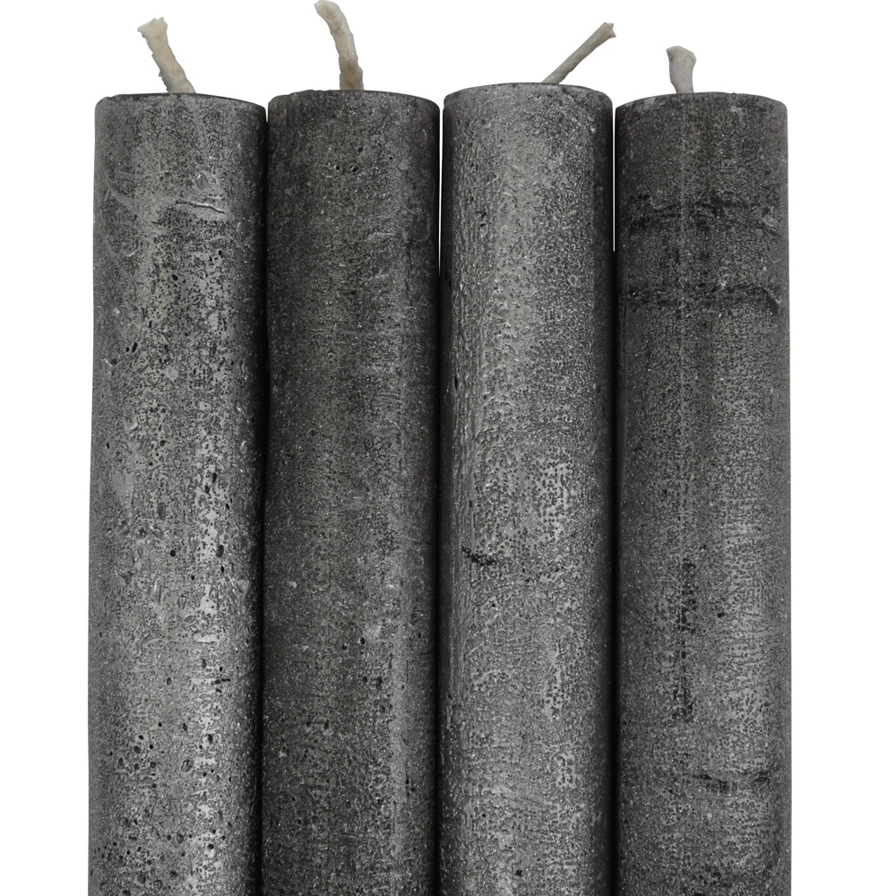 Product photograph of Libra Midnight Mayfair Collection - Set Of 4 Black And Silver Ombre Dinner Candles from Olivia's.