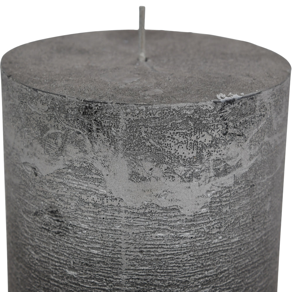 Product photograph of Libra Midnight Mayfair Collection - Black And Silver Ombre Pillar Candle 10x10 Cm from Olivia's.