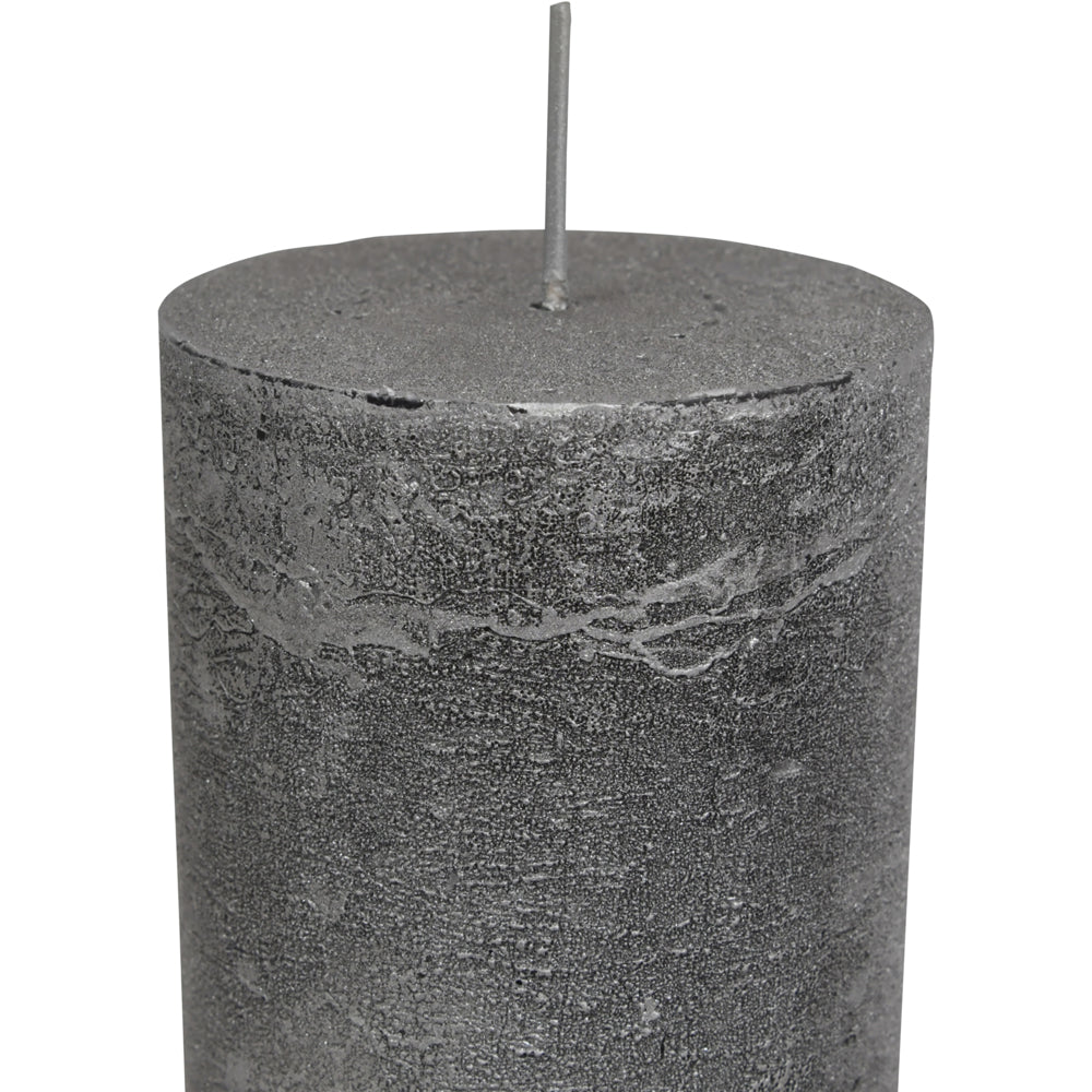 Product photograph of Libra Midnight Mayfair Collection - Black And Silver Ombre Pillar Candle 7x19 Cm from Olivia's.