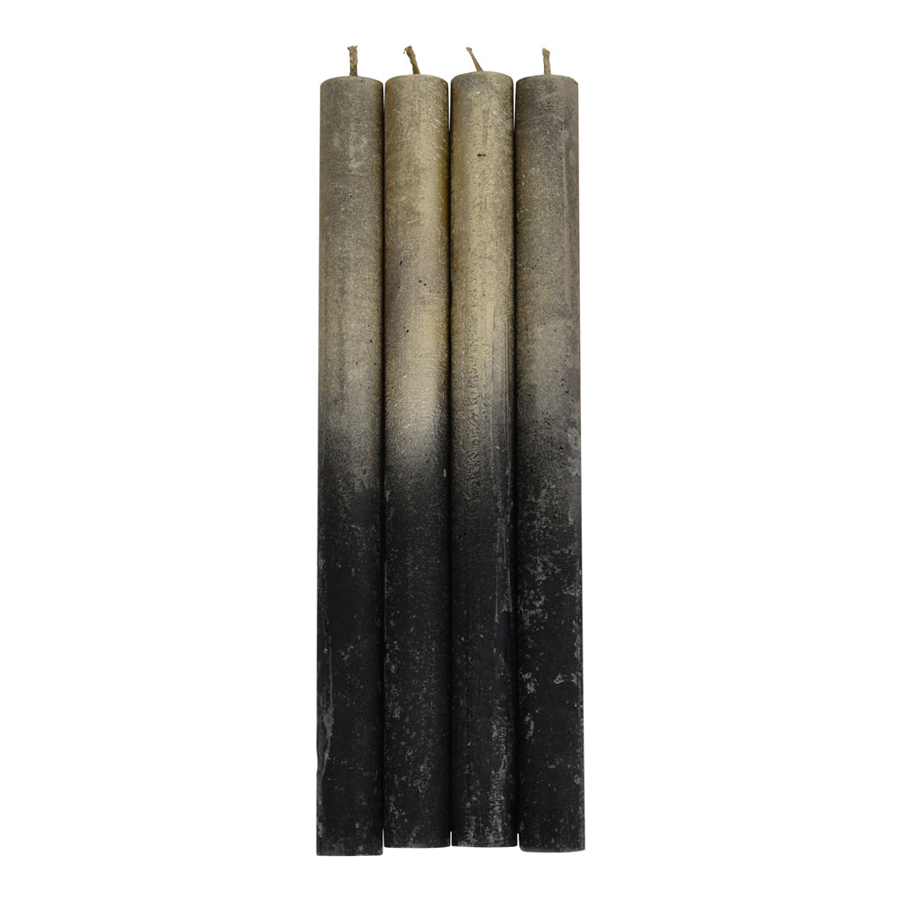 Product photograph of Libra Luxurious Glamour Collection - Set Of 4 Black And Gold Ombre Dinner Candles from Olivia's