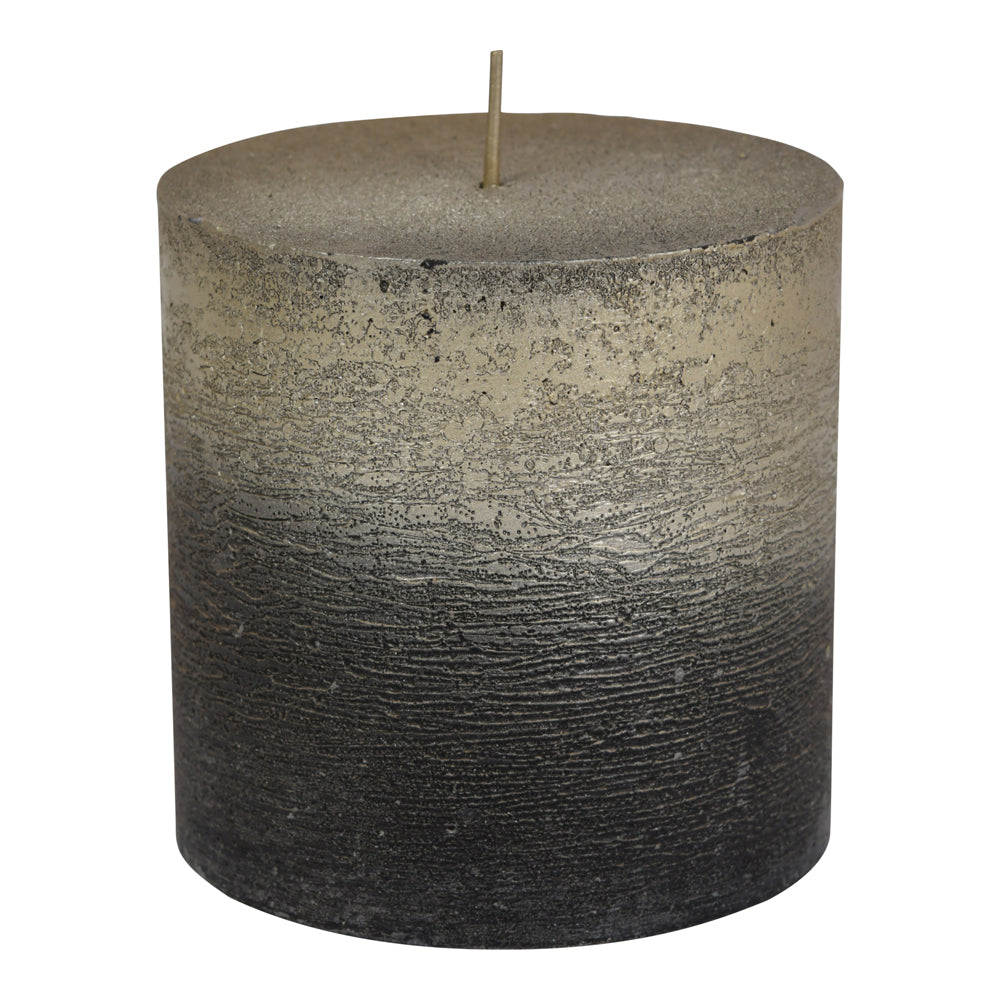 Product photograph of Libra Luxurious Glamour Collection - Black And Gold Ombre Pillar Candle 10 X 10 Cm from Olivia's
