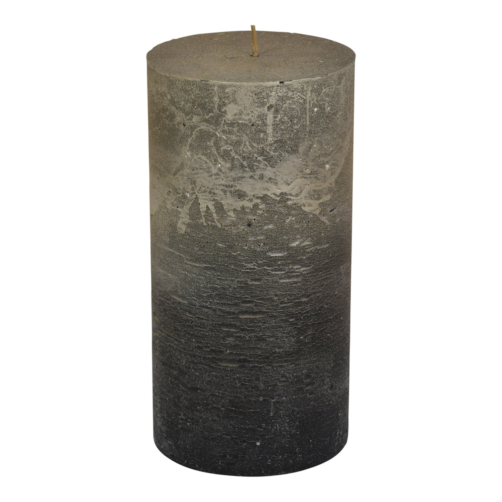 Product photograph of Libra Luxurious Glamour Collection - Black And Gold Ombre Pillar Candle 10 X 20 Cm from Olivia's