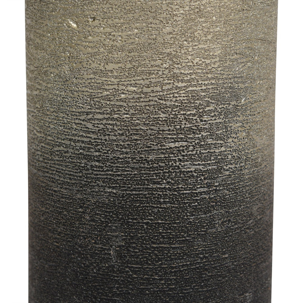 Product photograph of Libra Interiors Black And Gold Ombre Pillar Candle 7 X 12 Cm from Olivia's.