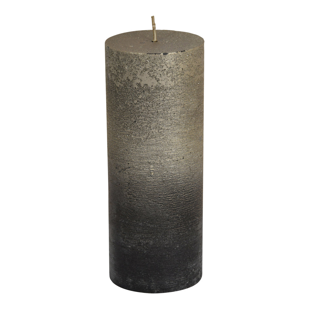 Product photograph of Libra Luxurious Glamour Collection - Black And Gold Ombre Pillar Candle 7 X 19 Cm from Olivia's