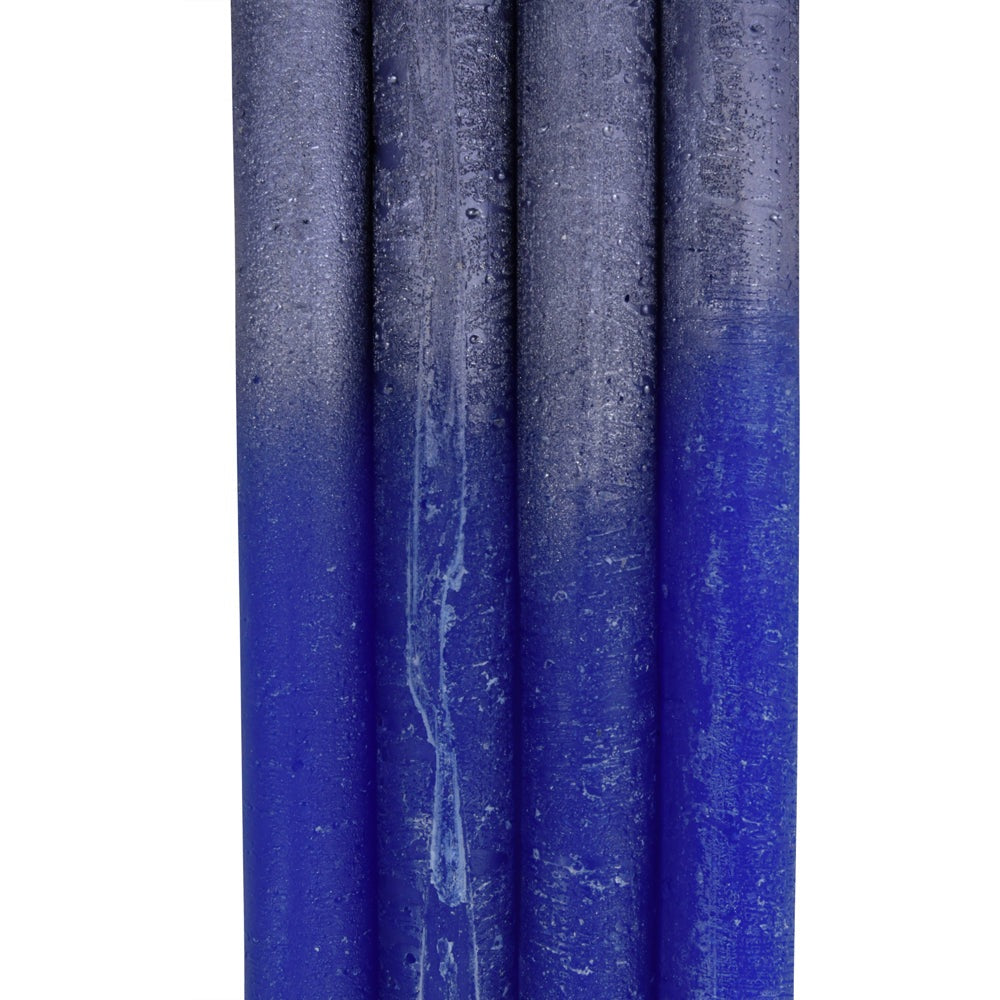 Product photograph of Libra Urban Botanic Collection - Set Of 4 Blue And Purple Ombre Dinner Candles from Olivia's.