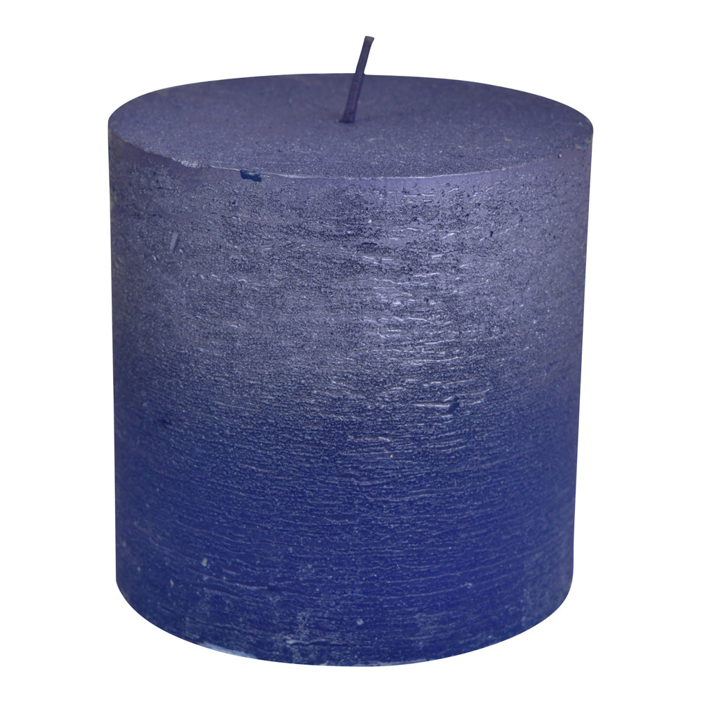 Product photograph of Libra Urban Botanic Collection - Blue And Purple Ombre Pillar Candle 10 X 10 Cm from Olivia's