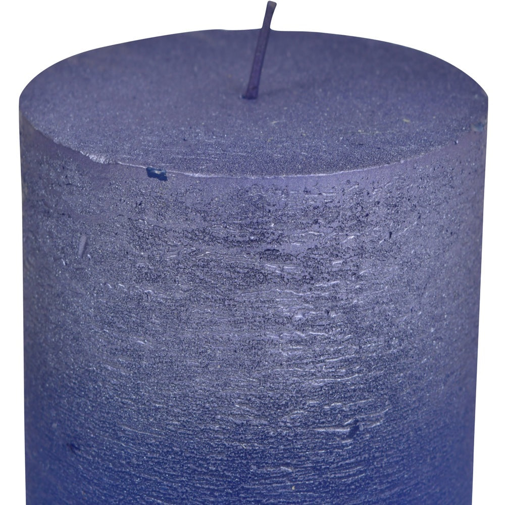 Product photograph of Libra Urban Botanic Collection - Blue And Purple Ombre Pillar Candle 10 X 10 Cm from Olivia's.