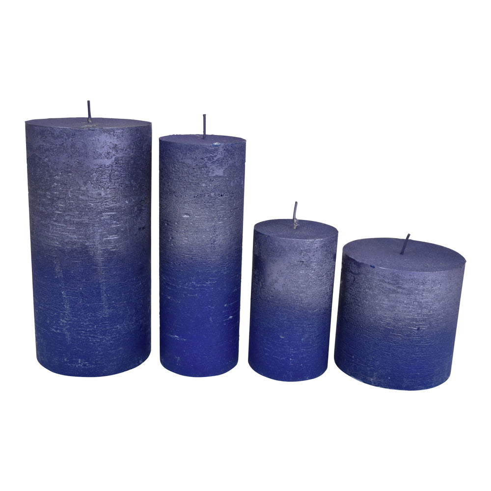 Product photograph of Libra Urban Botanic Collection - Blue And Purple Ombre Pillar Candle 10 X 10 Cm from Olivia's.