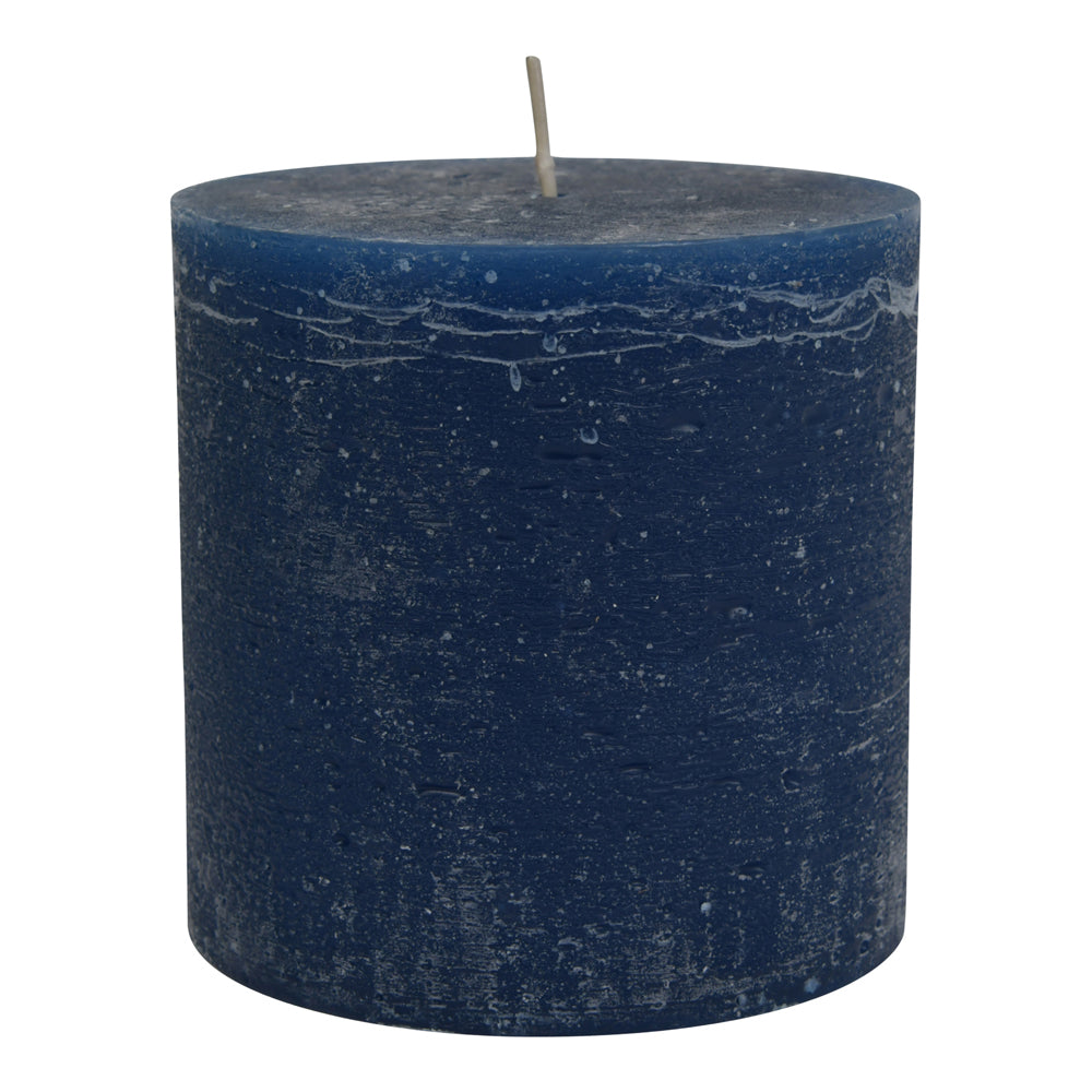 Product photograph of Libra Calm Neutral Collection - Ocean Blue Rustica Pillar Candle 10 X 10 Cm from Olivia's