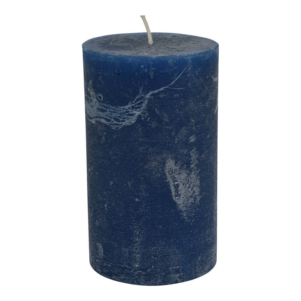 Product photograph of Libra Interiors Ocean Blue Rustica Pillar Candle 7 X 12 Cm from Olivia's