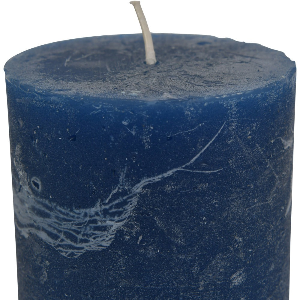 Product photograph of Libra Interiors Ocean Blue Rustica Pillar Candle 7 X 12 Cm from Olivia's.