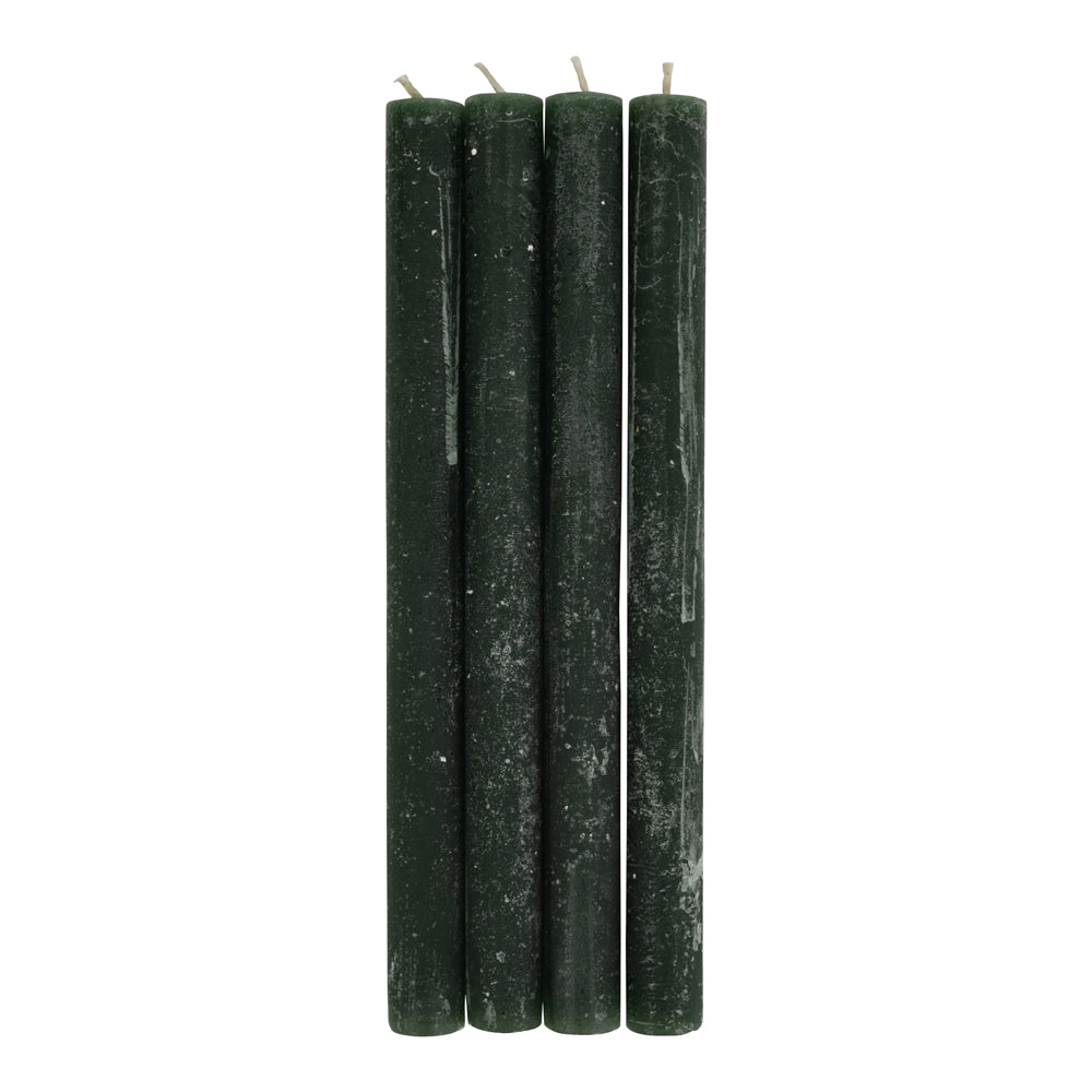 Product photograph of Libra Urban Botanic Collection - Set Of 4 Forest Green Rustica Dinner Candles from Olivia's