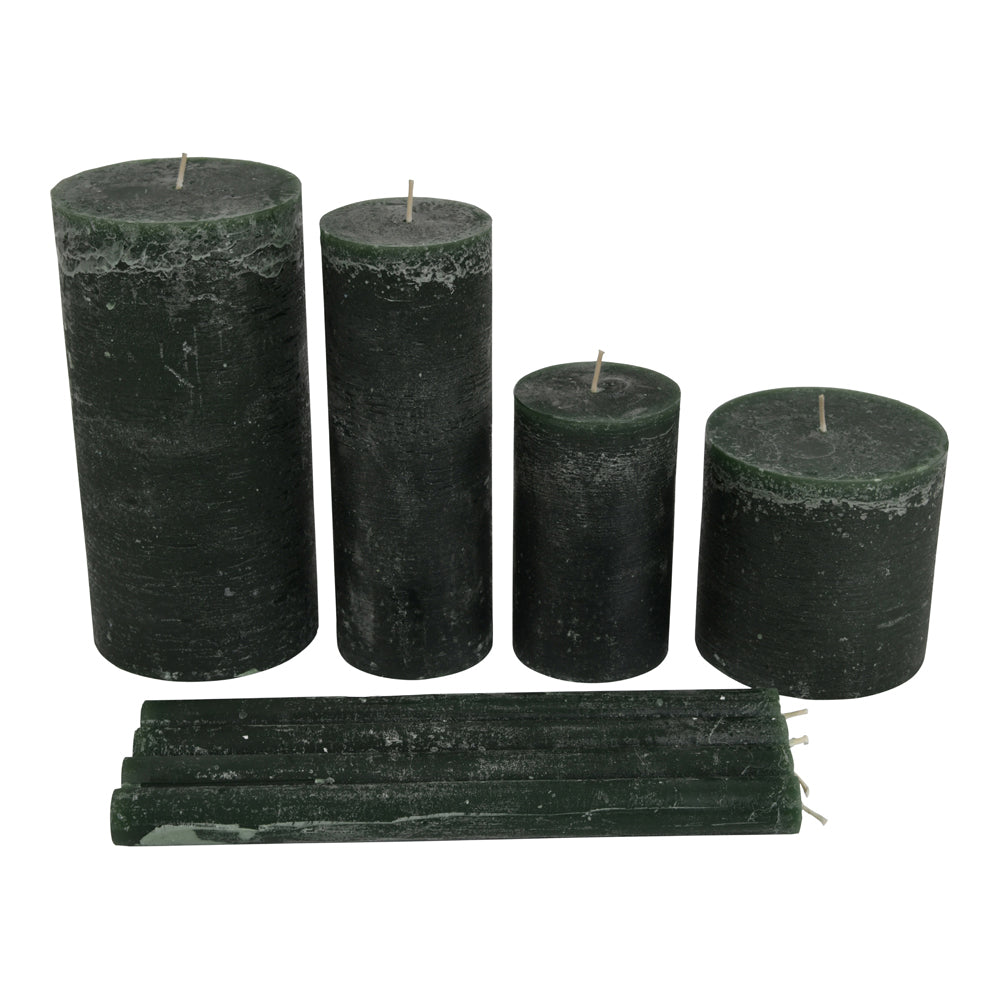 Product photograph of Libra Urban Botanic Collection - Set Of 4 Forest Green Rustica Dinner Candles from Olivia's.