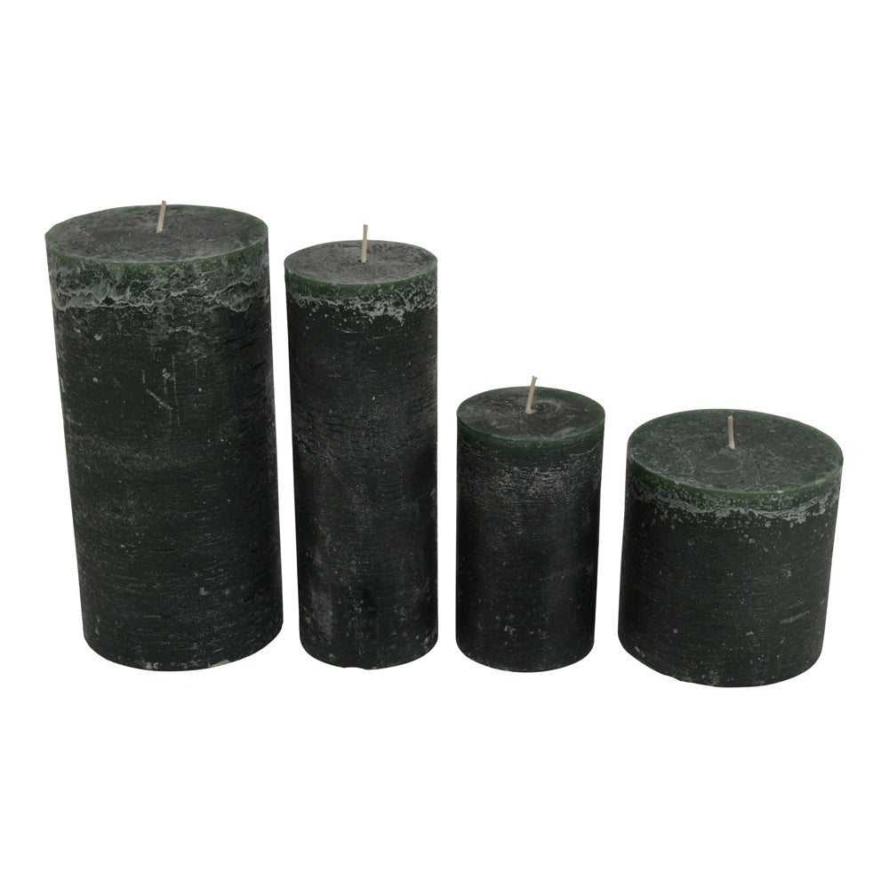 Product photograph of Libra Urban Botanic Collection - Forest Green Rustica Pillar Candle 7 X 12 Cm from Olivia's.