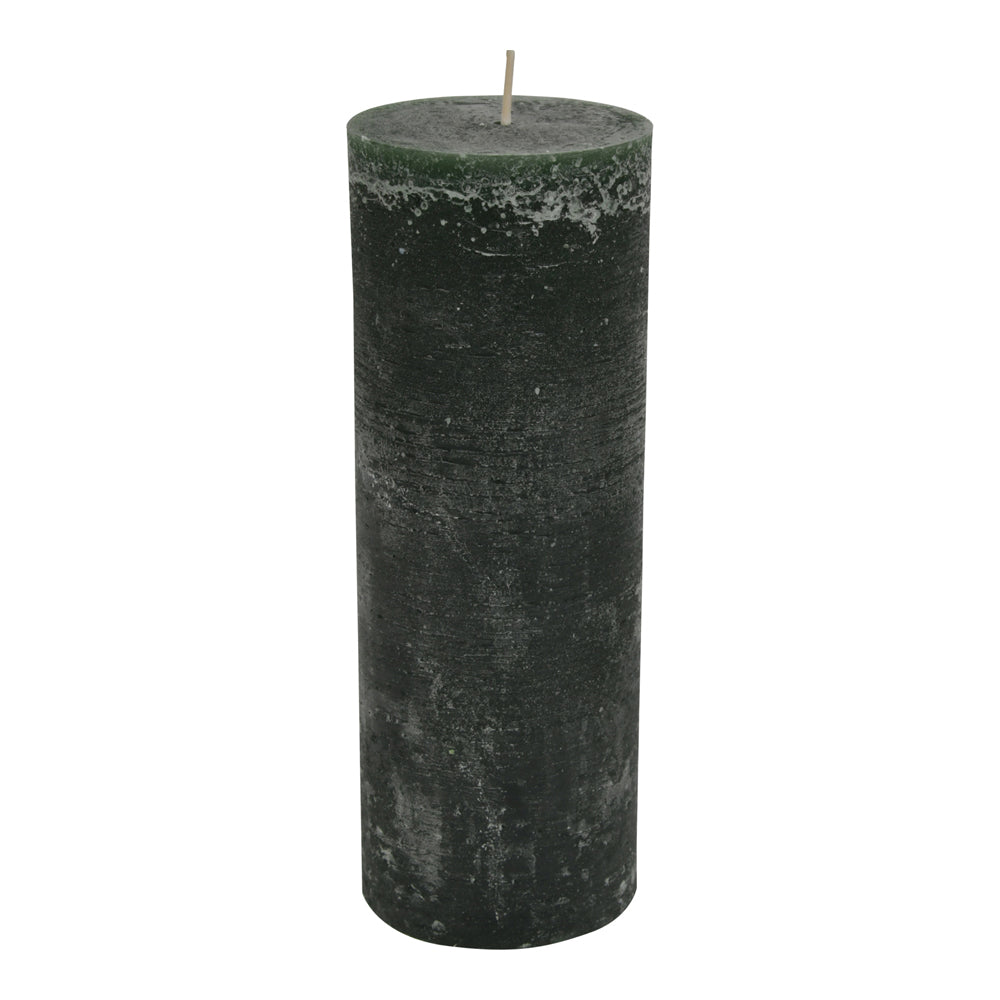 Product photograph of Libra Interiors Forest Green Rustica Pillar Candle 7 X 19 Cm from Olivia's