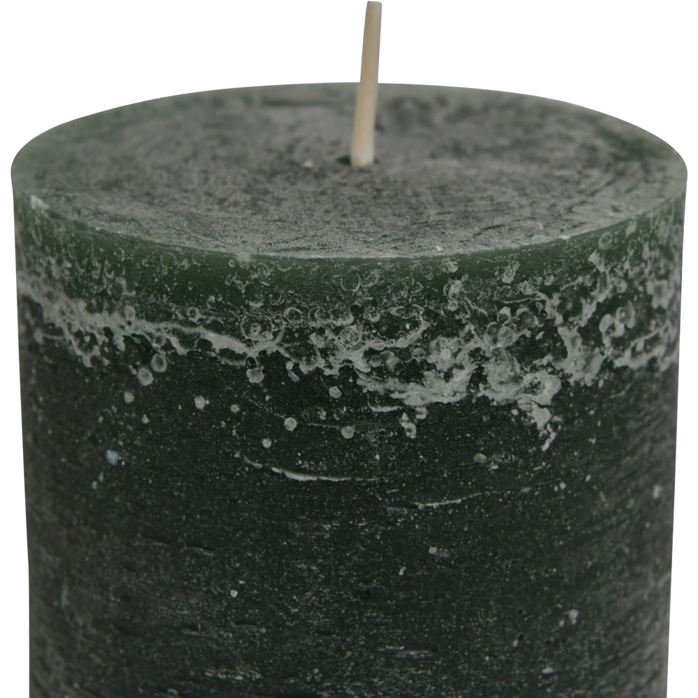 Product photograph of Libra Interiors Forest Green Rustica Pillar Candle 7 X 19 Cm from Olivia's.