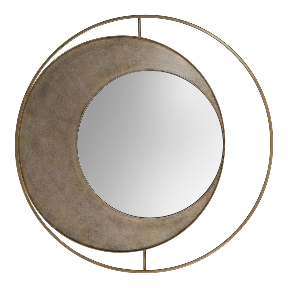 Product photograph of Libra Luxurious Glamour Collection - Concentric Circles Iron Mirror Aged Gold from Olivia's