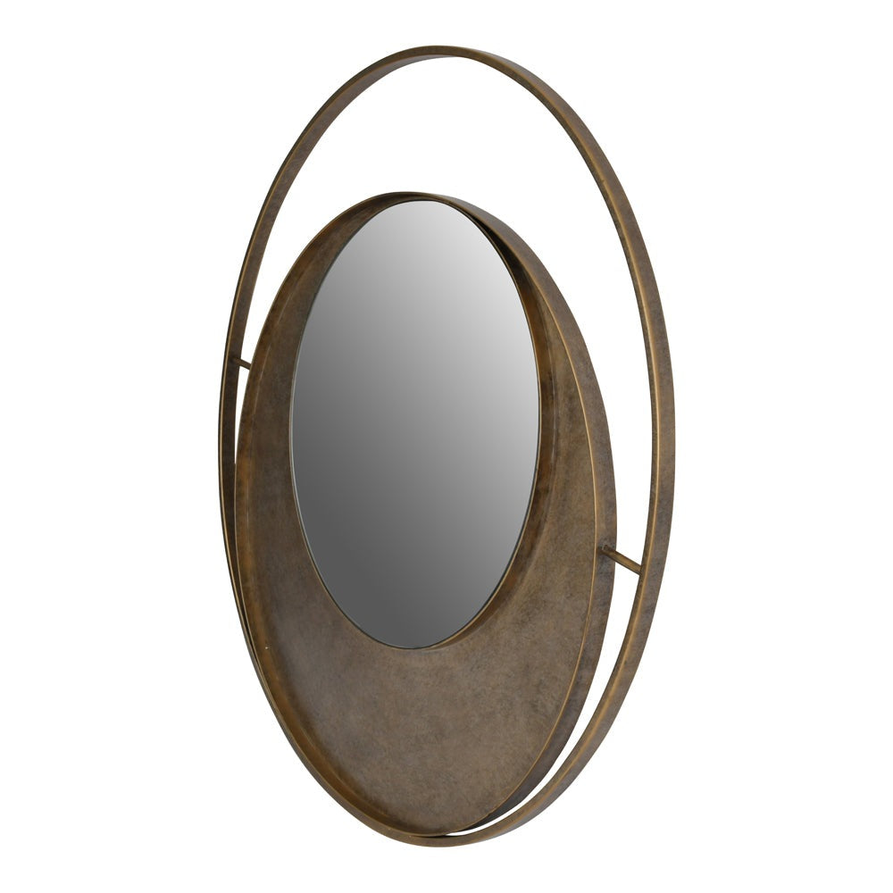 Product photograph of Libra Luxurious Glamour Collection - Concentric Circles Iron Mirror Aged Gold from Olivia's.