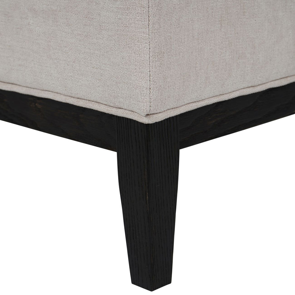 Product photograph of Libra Interiors Theodore Buttoned Stool In Ivory Fabric from Olivia's.