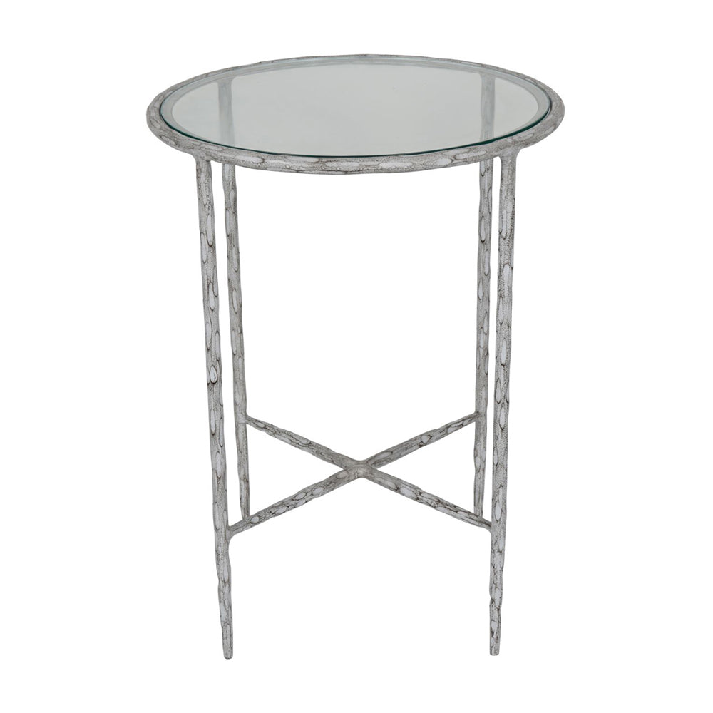 Libra Calm Neutral Collection Patterdale Hand Forged Side Table In Chalk White