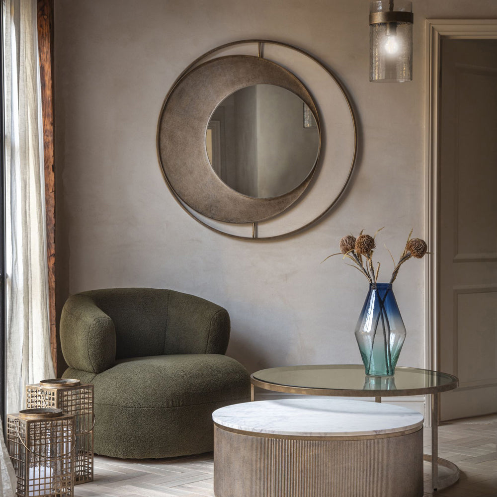 Product photograph of Libra Interiors Set Of 2 Belvedere Nesting Coffee Tables In Aged Gold from Olivia's.