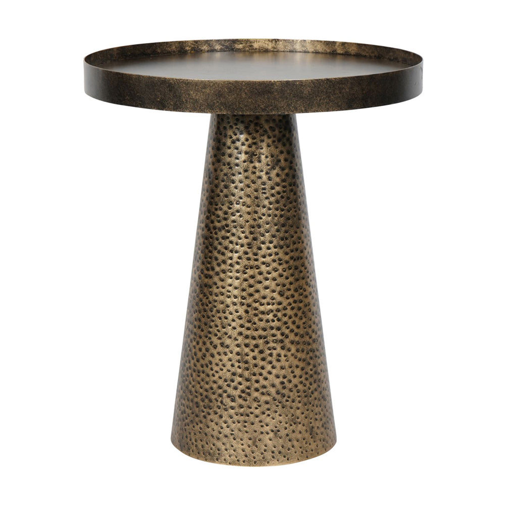 Product photograph of Libra Interiors Sandbanks Iron Side Table In Rustic Antique Gold from Olivia's
