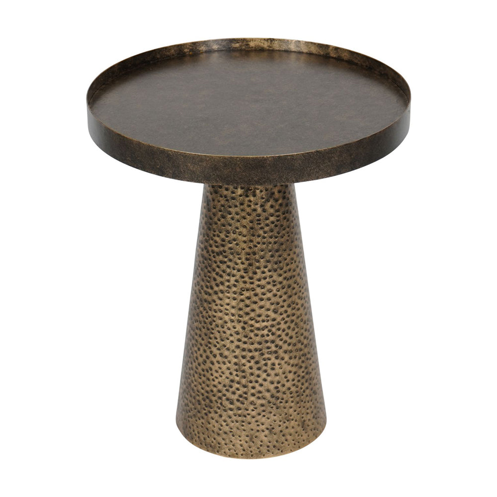 Product photograph of Libra Interiors Sandbanks Iron Side Table In Rustic Antique Gold from Olivia's.