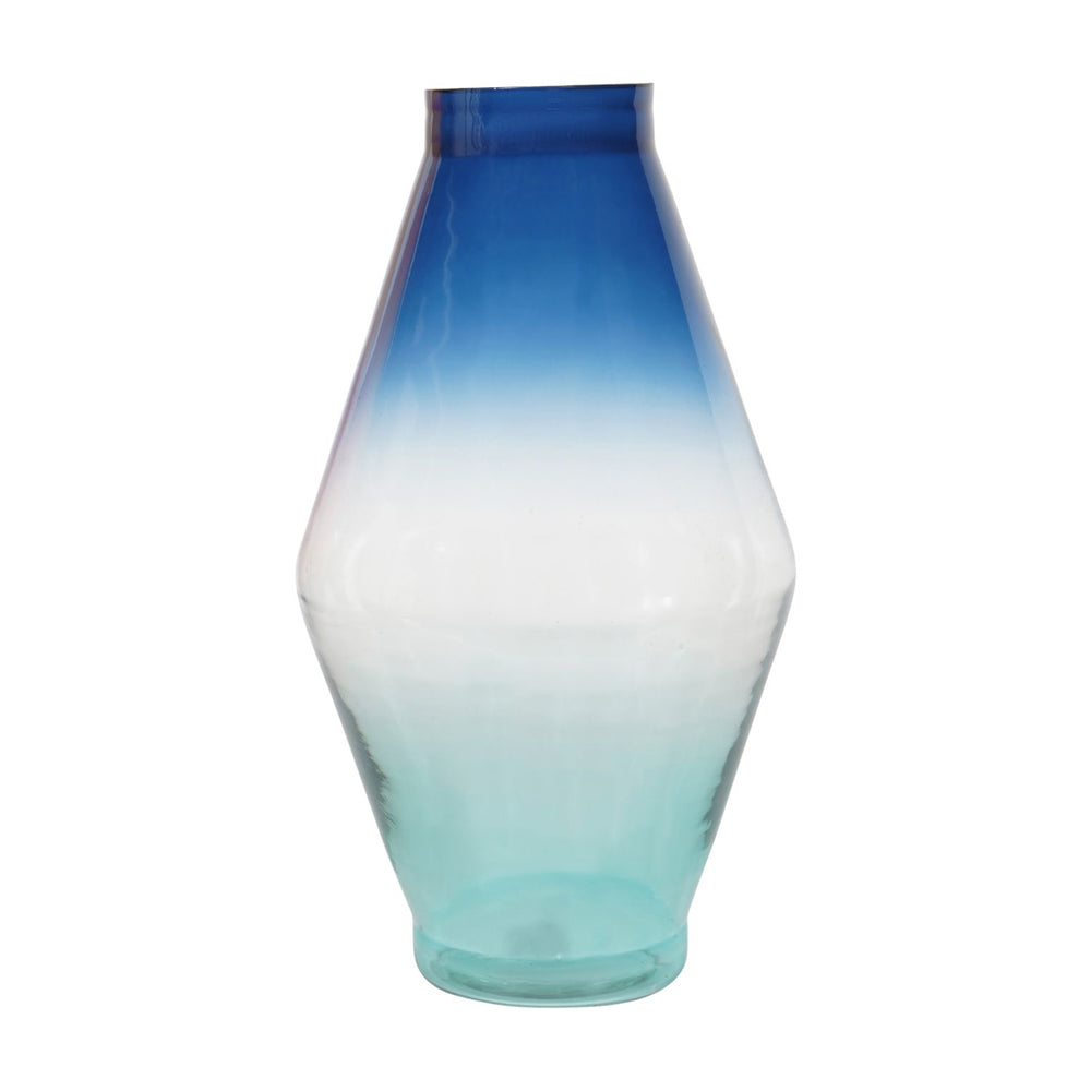 Product photograph of Libra Urban Botanic Collection - Elise Ocean Blue Ombre Large Glass Vase from Olivia's