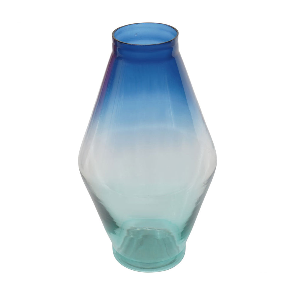 Product photograph of Libra Urban Botanic Collection - Elise Ocean Blue Ombre Large Glass Vase from Olivia's.