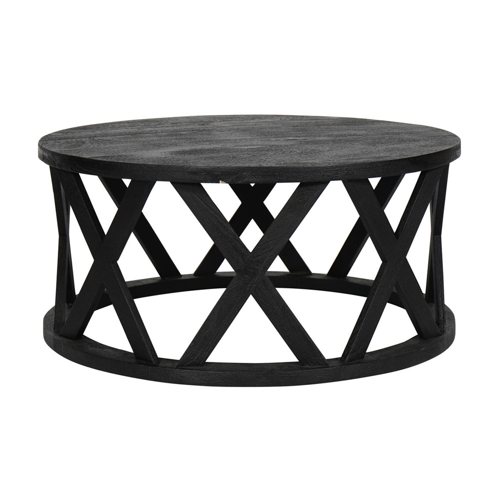 Product photograph of Libra Interiors Cali Solid Wooden Coffee Table In Black from Olivia's